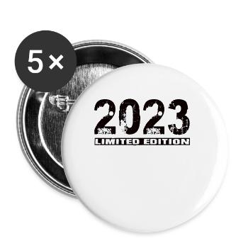 Édition limitée 2023 - Lot de 5 grands badges (56 mm) - blanc - Devant