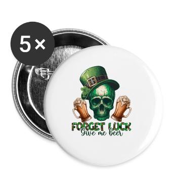 Skull Irish Ireland Clover Green St Patrick's Day - Buttons large 2.2''/56 mm (5-pack) - white - Front