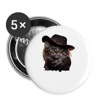 Meowdy Funny cat Meme for Cat Lovers - Buttons groß 56 mm (5er Pack) - Weiß - Vorne