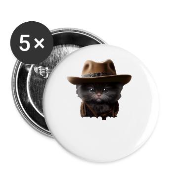 Meowdy Funny cat Meme for Cat Lovers - Buttons groß 56 mm (5er Pack) - Weiß - Vorne