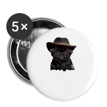Meowdy Funny cat Meme for Cat Lovers - Buttons groß 56 mm (5er Pack) - Weiß - Vorne