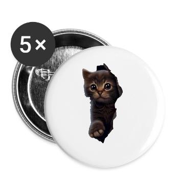 Chat mignon Chaton Craqué Chat Amants Chats Chats - Lot de 5 grands badges (56 mm) - blanc - Devant