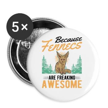 Parce que les Fennecs sont des Fennek impressionnants - Lot de 5 grands badges (56 mm) - blanc - Devant