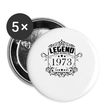 Geburtsjahr 1973 Sprüche Vintage Ornamente - Buttons groß 56 mm (5er Pack) - Weiß - Vorne