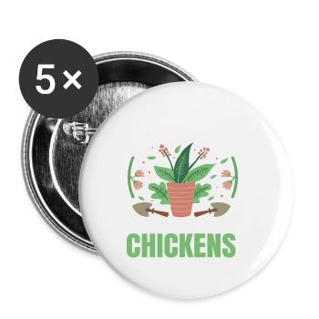 Pflanzen Gartenarbeit Gärtner Landschaftsarchitekt - Buttons groß 56 mm (5er Pack) - Weiß - Vorne