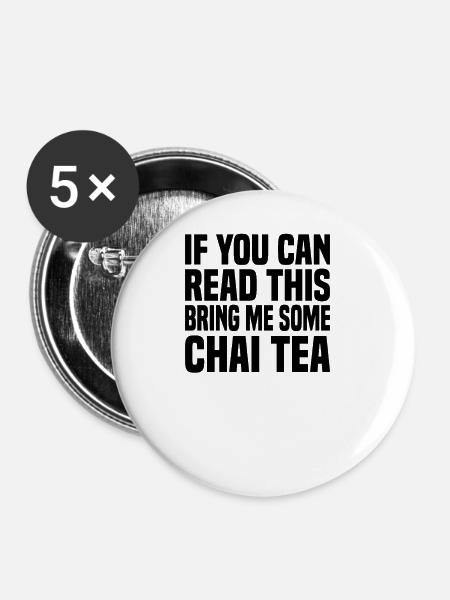 Chai tee latte - Buttons groß 56 mm (5er Pack) - Weiß