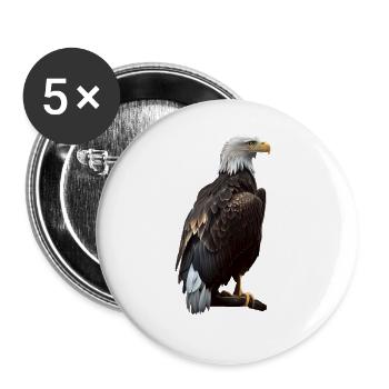 Cooles Polygon Design Mit Einem Weißkopfseeadler - Buttons groß 56 mm (5er Pack) - Weiß - Vorne