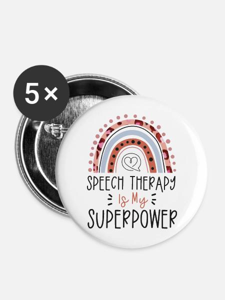 Speech Therapist Therapy Assistant - Buttons groß 56 mm (5er Pack) - Weiß