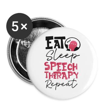 Speech Therapist Therapy Assistant - Buttons large 2.2''/56 mm (5-pack) - white - Front