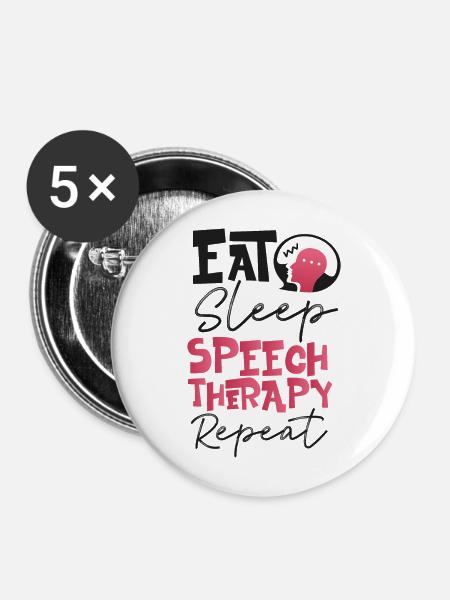 Speech Therapist Therapy Assistant - Buttons groß 56 mm (5er Pack) - Weiß