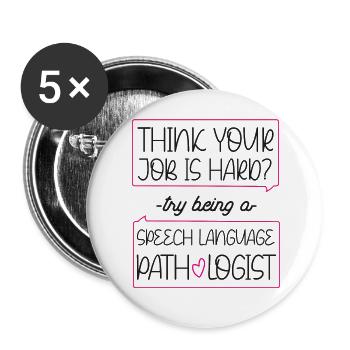 Speech Therapist Therapy Assistant - Buttons large 2.2''/56 mm (5-pack) - white - Front