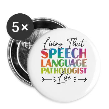 Speech Therapist Therapy Assistant - Buttons large 2.2''/56 mm (5-pack) - white - Front