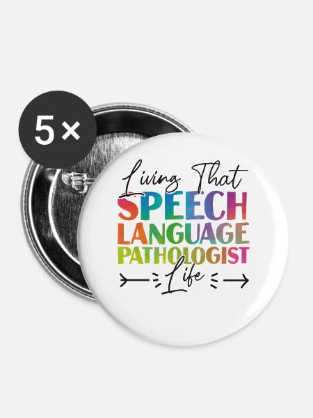 Speech Therapist Therapy Assistant - Buttons groß 56 mm (5er Pack) - Weiß
