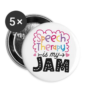 Speech Therapist Therapy Assistant - Buttons large 2.2''/56 mm (5-pack) - white - Front