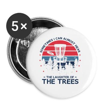 Trees Disc Golf - Buttons large 2.2''/56 mm (5-pack) - white - Front