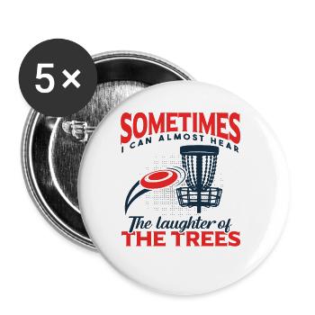 Disc Golfing Funny Frisbee Disc Golf Player - Lot de 5 grands badges (56 mm) - blanc - Devant