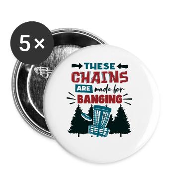 Disc Golf Hommes Humour Frisbee - Lot de 5 grands badges (56 mm) - blanc - Devant