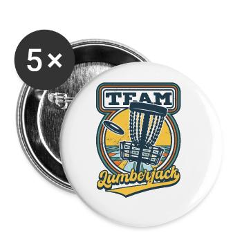 Team Lumberjack Disc Golf - Buttons large 2.2''/56 mm (5-pack) - white - Front