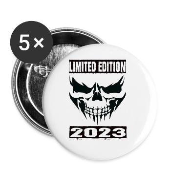 Édition limitée 2023 - Lot de 5 grands badges (56 mm) - blanc - Devant