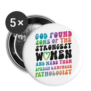 Speech Therapist Therapy Assistant - Buttons large 2.2''/56 mm (5-pack) - white - Front
