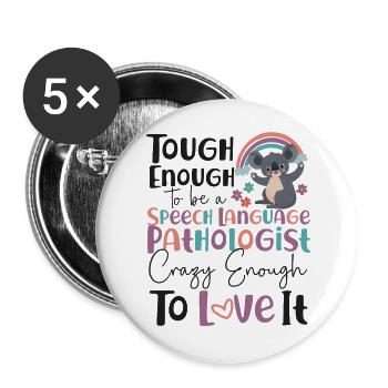 Speech Therapist Therapy Assistant - Buttons large 2.2''/56 mm (5-pack) - white - Front