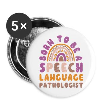 Speech Therapist Therapy Assistant - Buttons large 2.2''/56 mm (5-pack) - white - Front