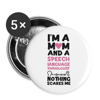 Speech Therapist Therapy Assistant - Buttons large 2.2''/56 mm (5-pack) - white - Front