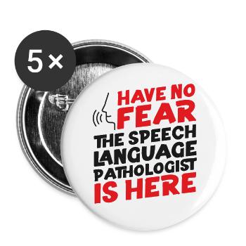 Speech Therapist Therapy Assistant - Buttons groß 56 mm (5er Pack) - Weiß - Vorne