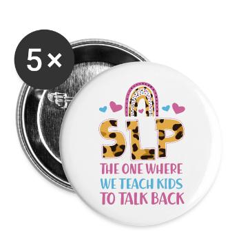 Speech Therapist Therapy Assistant - Buttons large 2.2''/56 mm (5-pack) - white - Front
