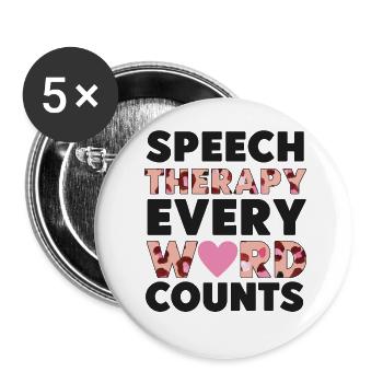 Speech Therapist Therapy Assistant - Buttons large 2.2''/56 mm (5-pack) - white - Front