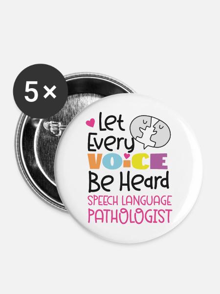 Speech Therapist Therapy Assistant - Buttons groß 56 mm (5er Pack) - Weiß