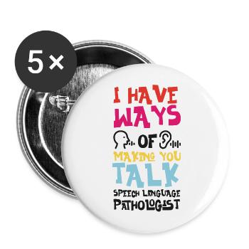 Speech Therapist Therapy Assistant - Buttons large 2.2''/56 mm (5-pack) - white - Front