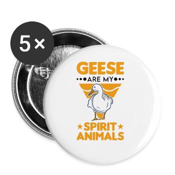 Geese Spirit Animal Goose Farmer Goose Goose - Buttons large 2.2''/56 mm (5-pack) - white - Front