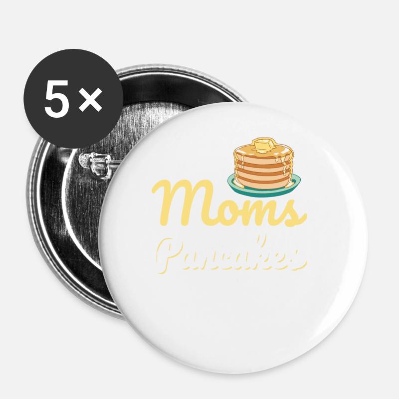 Pancakes Food Lover Best Pancake Maker - Buttons large 2.2''/56 mm (5-pack) - white