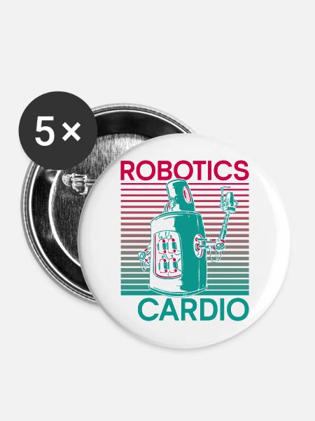 Robot Robotics Engineer Robotics - Buttons groß 56 mm (5er Pack) - Weiß