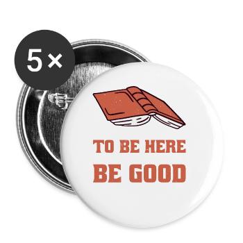 I Closed My Book To Be Here 33 - Buttons large 2.2''/56 mm (5-pack) - white - Front