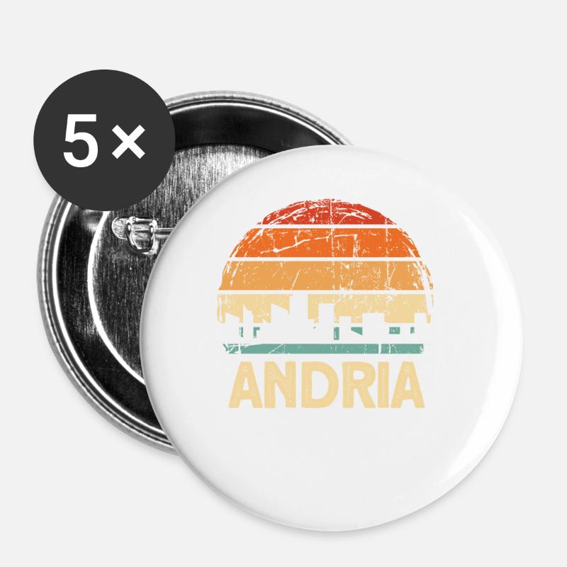 Andria - Buttons groß 56 mm (5er Pack) - Weiß