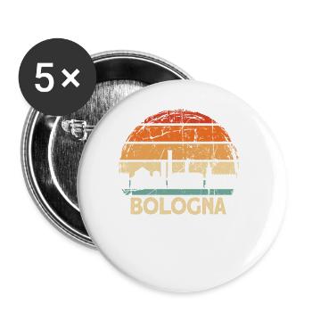 Bologne - Lot de 5 grands badges (56 mm) - blanc - Devant