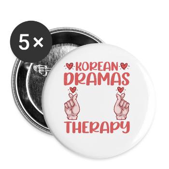 Les drames coréens sont ma thérapie 4 - Lot de 5 grands badges (56 mm) - blanc - Devant