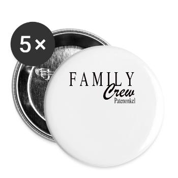 Family Crew Patenonkel - Buttons groß 56 mm (5er Pack) - Weiß - Vorne