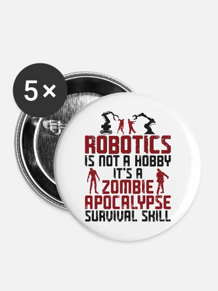 Robot Robotics Engineer Robotics - Buttons groß 56 mm (5er Pack) - Weiß