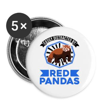 Facilement distrait par les pandas roux Roter Panda - Lot de 5 grands badges (56 mm) - blanc - Devant