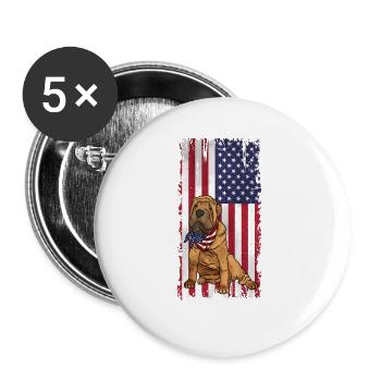 Chinese Shar Pei - Buttons groß 56 mm (5er Pack) - Weiß - Vorne