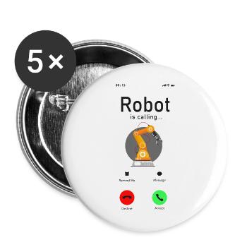 Robot Robotics Engineer Phone - Buttons large 2.2''/56 mm (5-pack) - white - Front