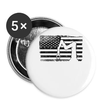 Robot Robotics Engineer American - Buttons large 2.2''/56 mm (5-pack) - white - Front