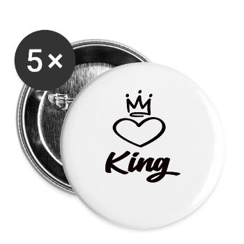 King - Buttons large 2.2''/56 mm (5-pack) - white - Front