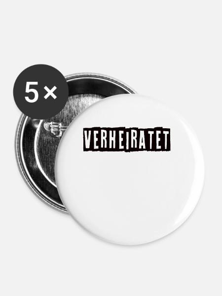Verheiratet - Buttons groß 56 mm (5er Pack) - Weiß