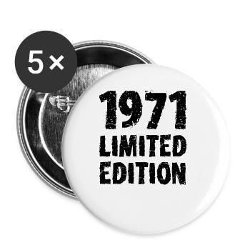 1971 édition limitée anniversaire cadeau femme mari - Lot de 5 grands badges (56 mm) - blanc - Devant
