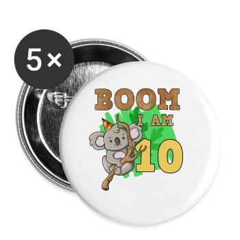 10e anniversaire koala - Lot de 5 grands badges (56 mm) - blanc - Devant