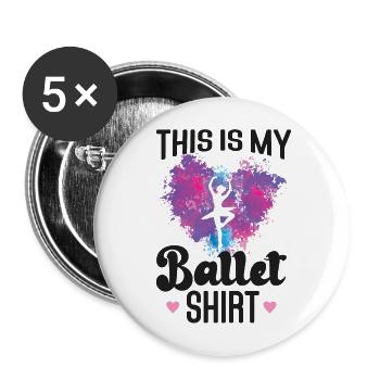 Ballet Danseuse Danse Ballerine - Lot de 5 grands badges (56 mm) - blanc - Devant